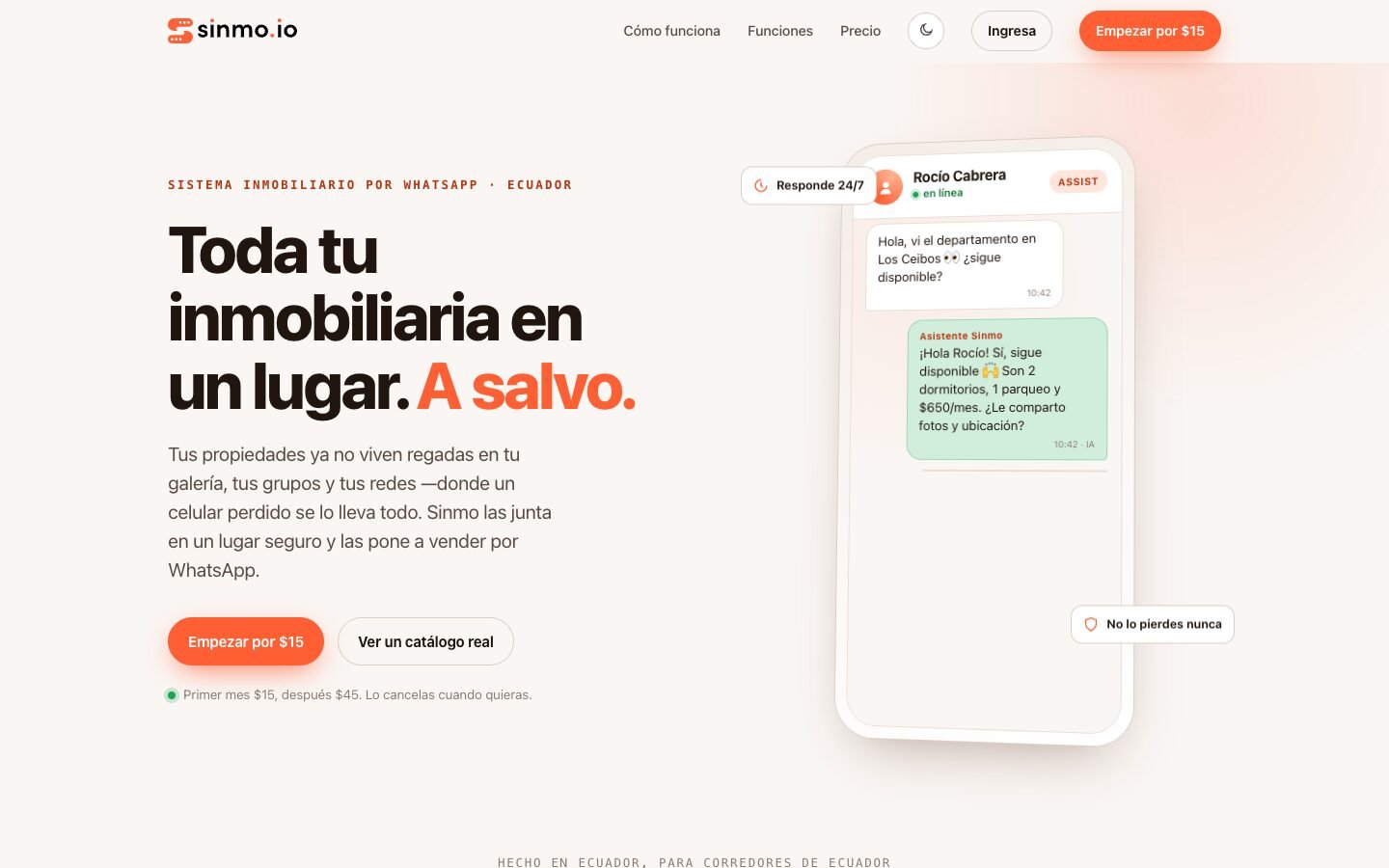 Sitio web de Sinmo